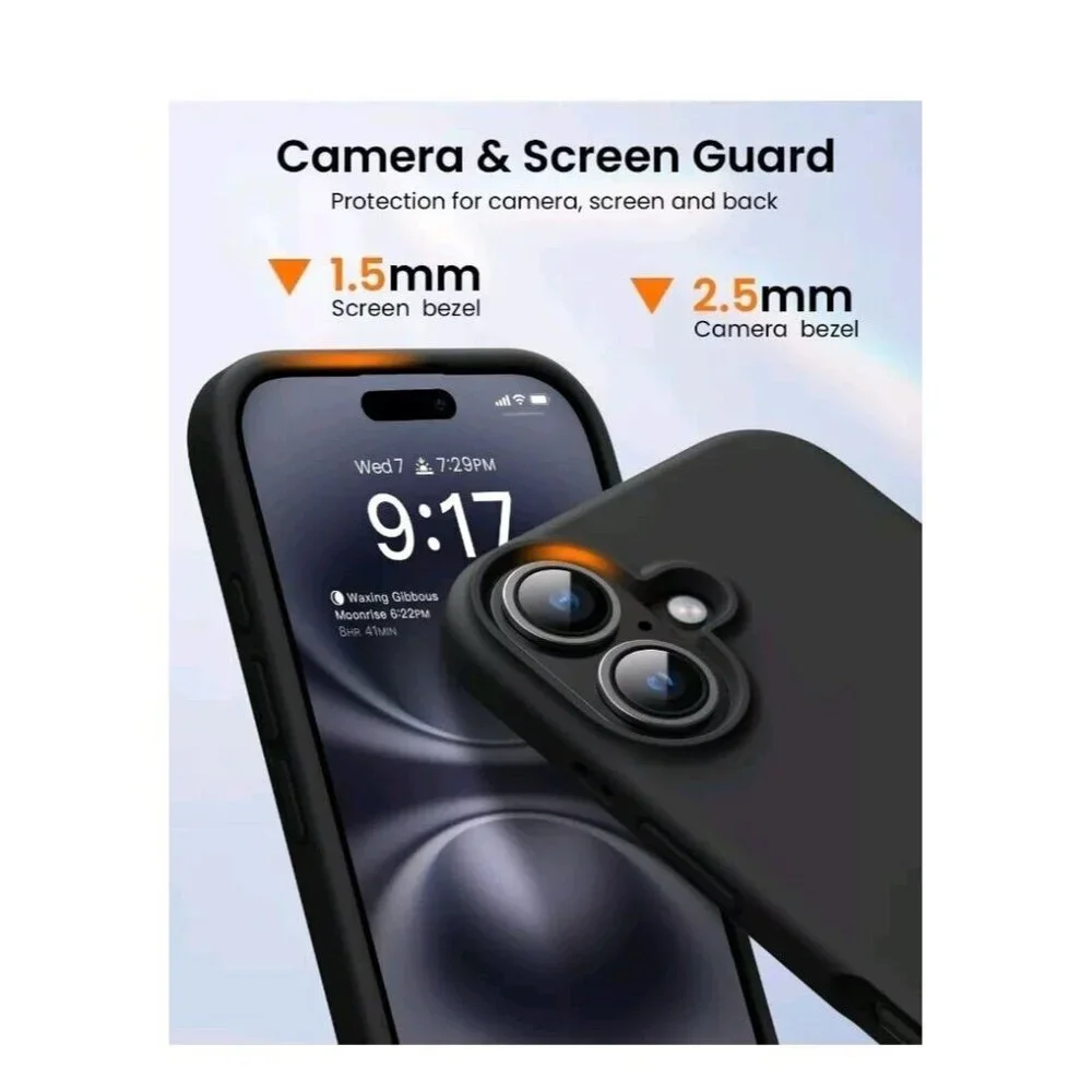 OuXul Designed for iPhone 16 Case,Shockproof Liquid Silicone Protective Phone Ca